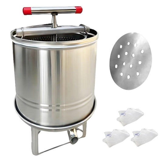 LOVIVER Honey Extractor Fruit Press Honey Production Equipment Homemade Portable Making Crusher for Vinasse Honeycomb Grape 3 Filtration bags