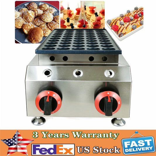 LPG Gas Poffertjes Maker Mini Dutch Pancakes Maker Machine Non-stick 50 Holes
