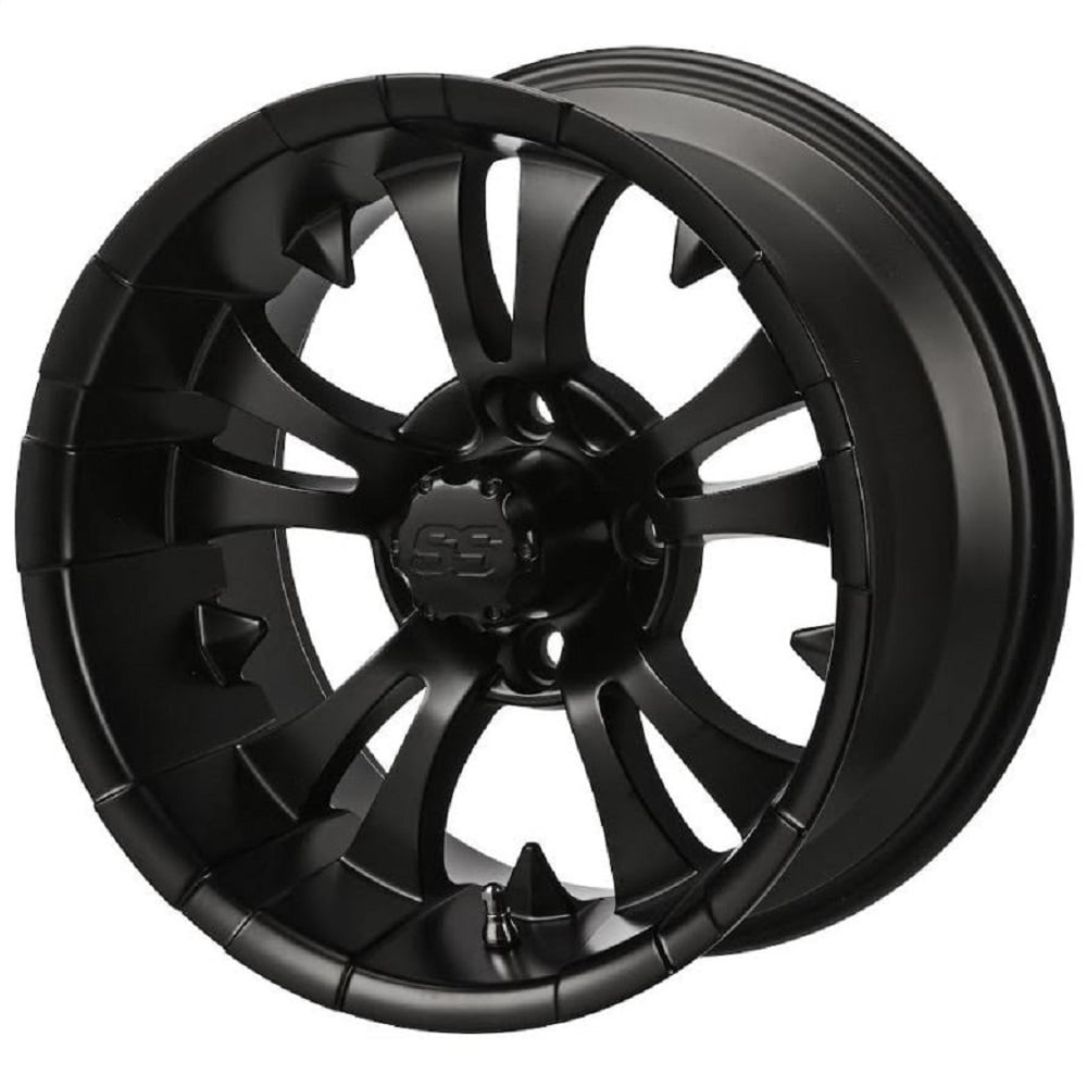 LSI Warlock 15x7 Golf Cart Wheel - Matte Black 3+4 [15122]