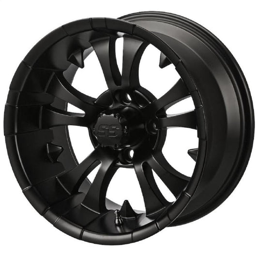 LSI Warlock 15x7 Golf Cart Wheel - Matte Black 3+4 [15122]