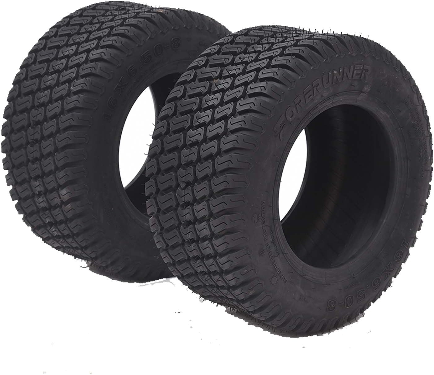 Ladcaser 16x7.50-8 Golf Cart Tires, 4-Ply Rated, Non-Directional, Tubeless Tire, Street Style Tread for Traction Smooth Ride and Low Rolling Resistance Set of 2, Black