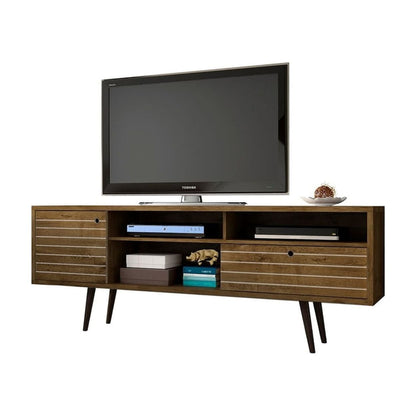 Liberty 70.86" Mid-Century Modern TV Stand with 4 Shelving Spaces and 1 Drawer  with Solid Wood Legs