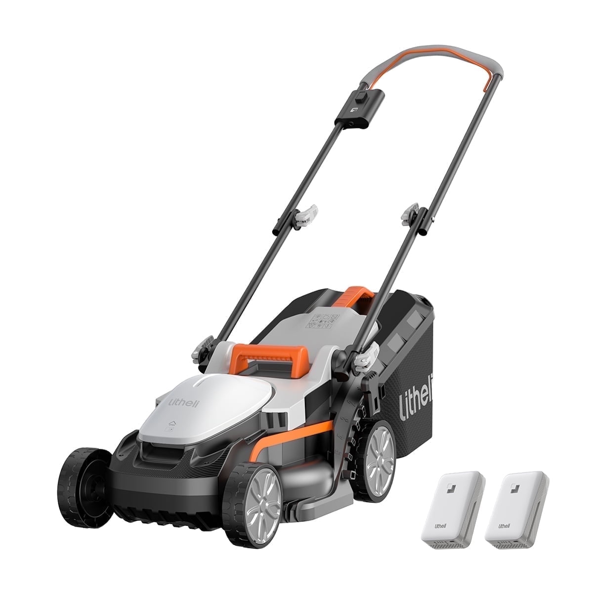 Litheli Cordless Lawn Mower, 20V 12" Electric Lawn Mowers, Adjustment Heights, Light Weight, With 2*2.0Ah Portable Battery, for Garden/Yard/Farm