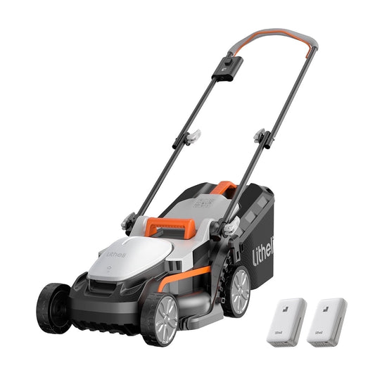Litheli Cordless Lawn Mower, 20V 12" Electric Lawn Mowers, Adjustment Heights, Light Weight, With 2*2.0Ah Portable Battery, for Garden/Yard/Farm