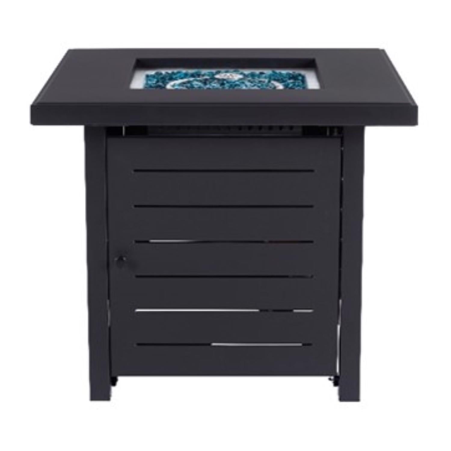 Living Accents Steel Square Propane Fire Pit Black 28"