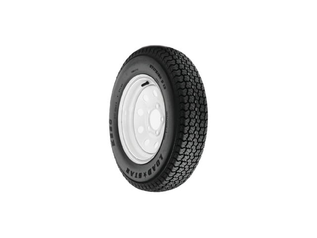 Loadstar Bias Tire and Wheel Rim Assembly K353 480-12 4 Hole 6 Ply White With S
