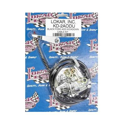 Lokar KD-2AODU, Ford Aod Trans Kick Down Cable Black Performance Racing