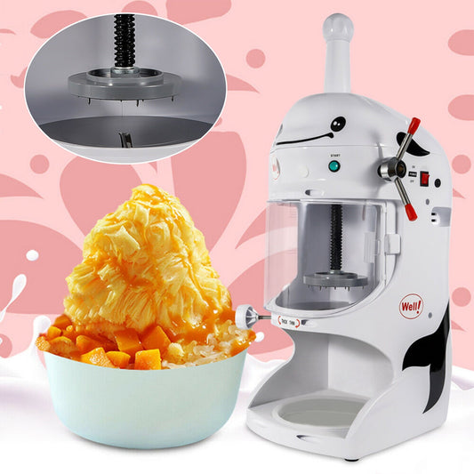 Loyalheartdy 350W Electric Ice Shaver Commerial Automatic Ice Crusher Low Noise Snow Cone Ice Slush Making Machine