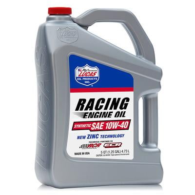 Lucas Oil LUC10911, 10W40 Synthetic Racing Oil 5 Quart Bottle Performance