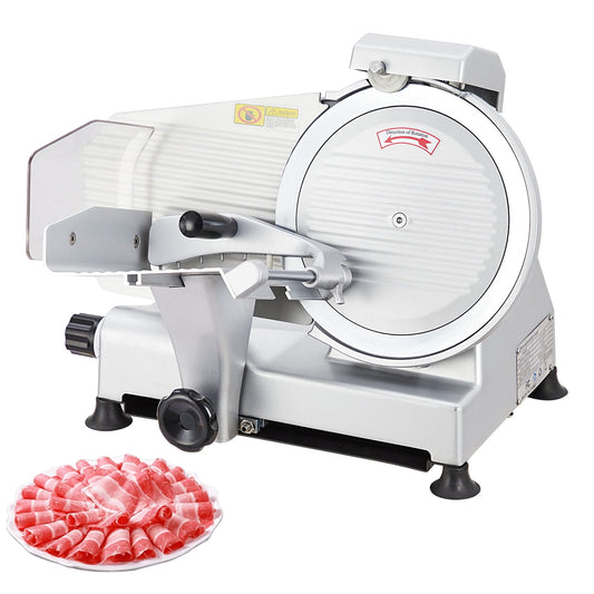 M optimized Meat Slicer, 240W Electric Food Slicer with 10" Stainless Steel Blade and Built-in Sharpening Stone, Adjustable Thickness Meat Slicer for Home Commercial Use, Cuts Meat, Bread, Cheese