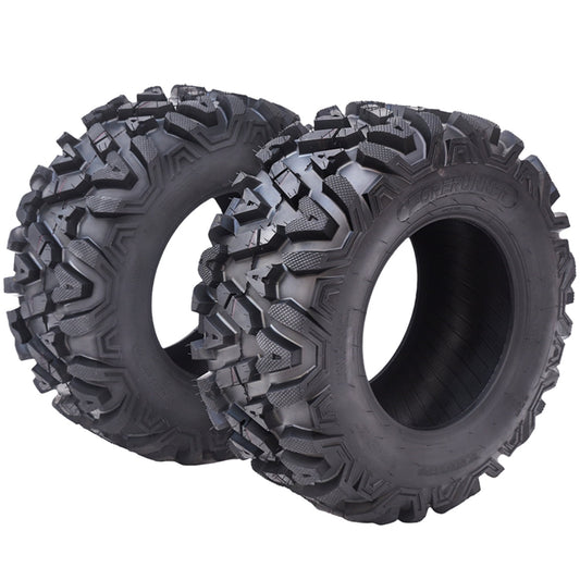 M optimized Set of 2 ATV UTV 25x8-12 Off-Road Tires 6 Ply Tubeless All-Terrain External Tires 25x8-12 6PR Off-Road All-Terrain Tires Tubeless, Black