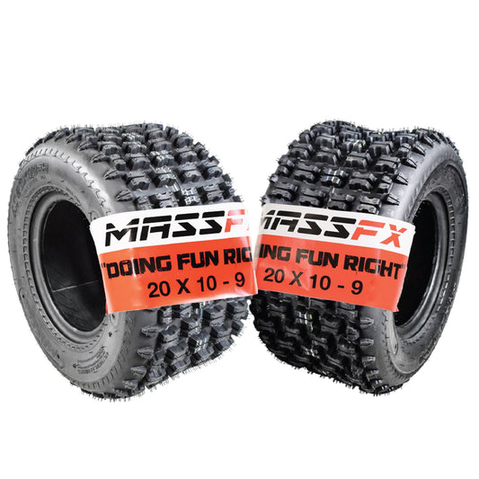MASSFX 20x10-19 Rear Tire for ATV, UTV, & SxS - 4-Ply w/ 15mm Tread Depth 2 Pack