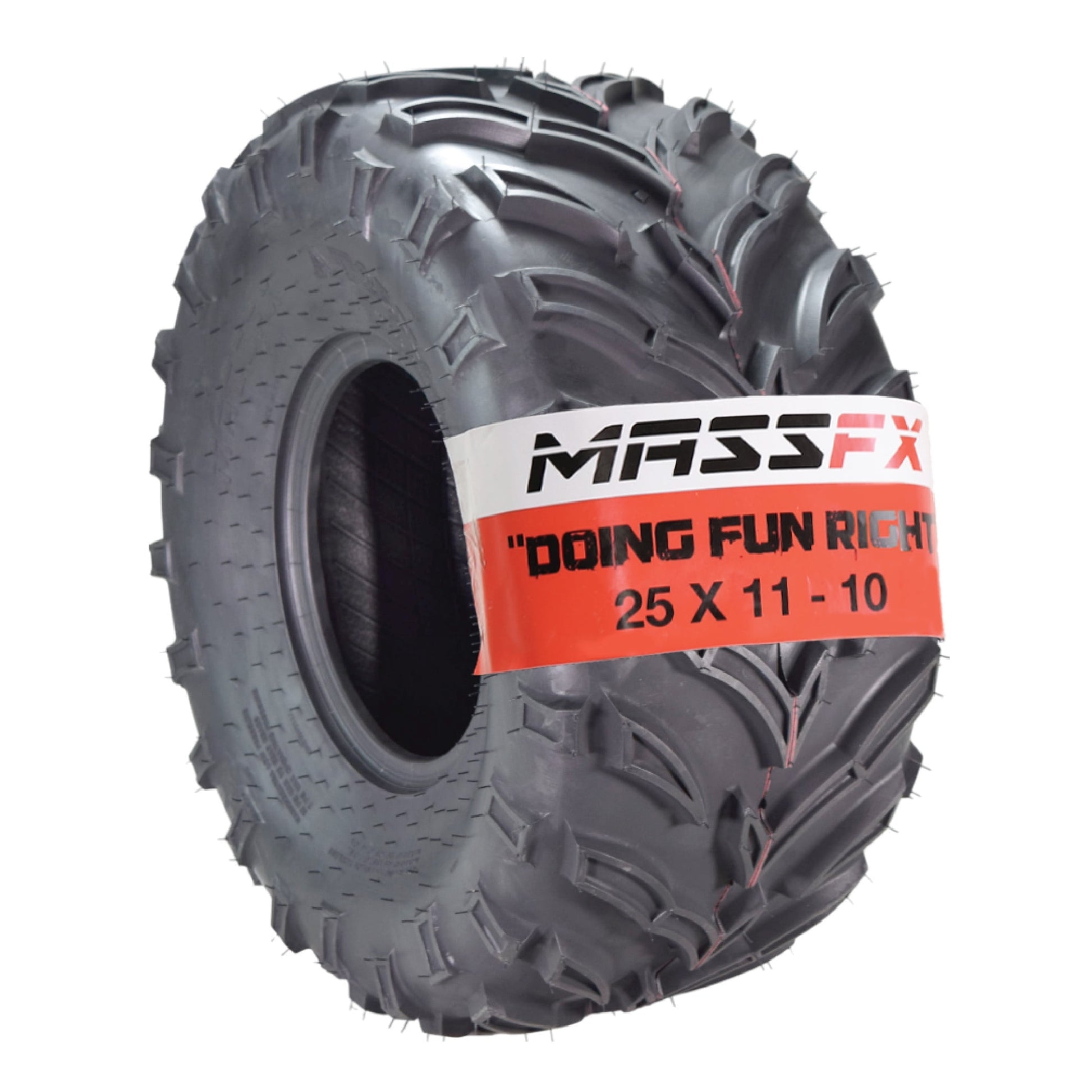 MASSFX 25x11-10 Rear Tire for ATV, UTV, and SxS - 6-Ply with 1/2" Tread Depth