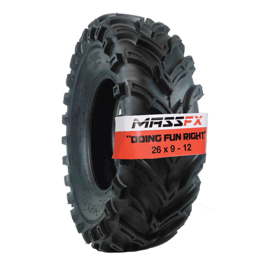 MASSFX 26x9-12 Front Tire for ATV, UTV, and SxS - 6-Ply with 1/2" Tread Depth
