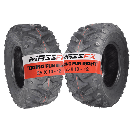 MASSFX Grinder 25x10-12 Rear Tires-ATV, UTV, & SxS on Soft/Hard Pack Ground 2 pk