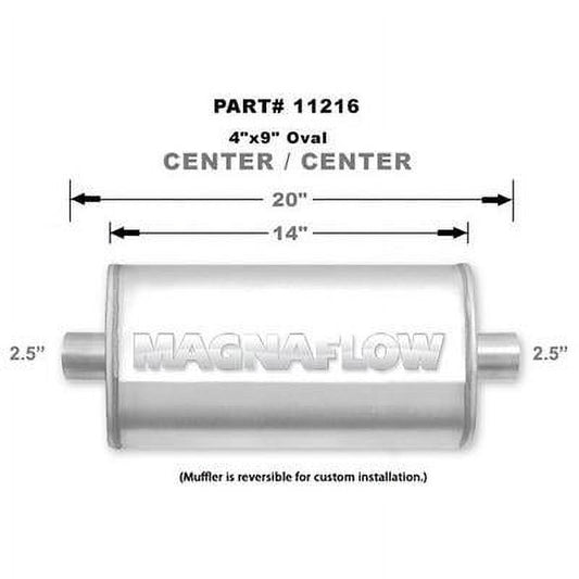 Magnaflow Perf Exhaust 11216, Stainless Muffler 2.5In Center In/Out 0