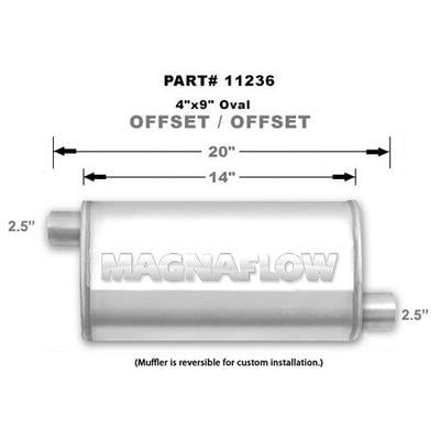 Magnaflow Perf Exhaust 11236, Stainless Muffler 2.5In Offset In/Out 0