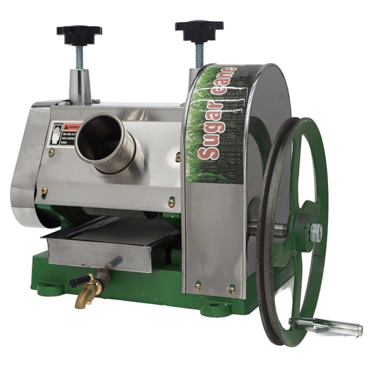 Manual Sugar Cane Juicer 2.4" Inlet Three Rollers Sugar Cane Press Machine with 2 Peeling Knives