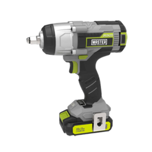 Master Mechanic 20 Volt Cordless Impact Wrench Kit with Brushless Motor