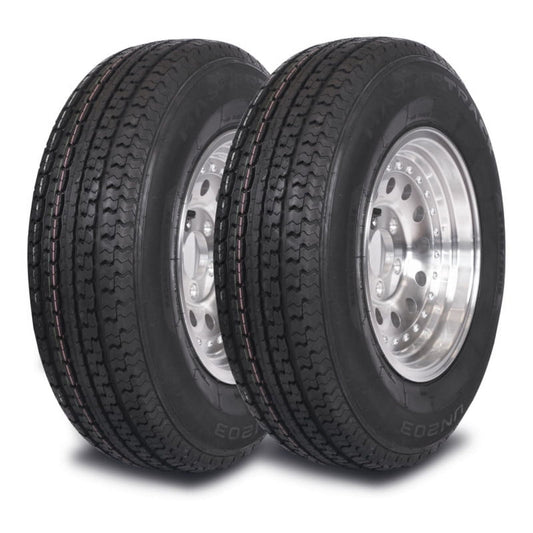 Mastertrack UN203 ST205/75R15 8 Ply 107/102N Load Range D Radial Trailer Tire - ST 205/75/15 205/75R15,Set of 2(No Wheels)