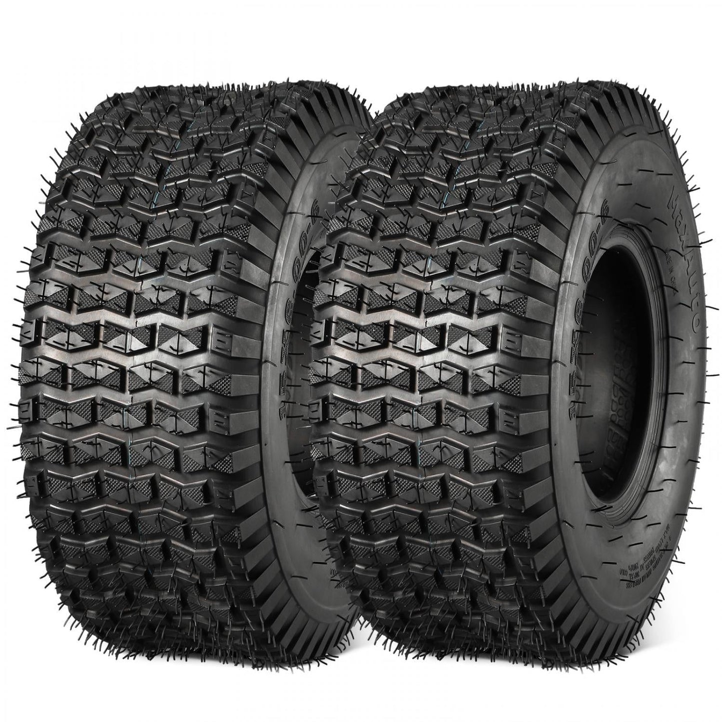 MaxAuto 15X6.00-6 15x6x6 Lawn Mower Tires 4PR, Tubeless, Set of 2