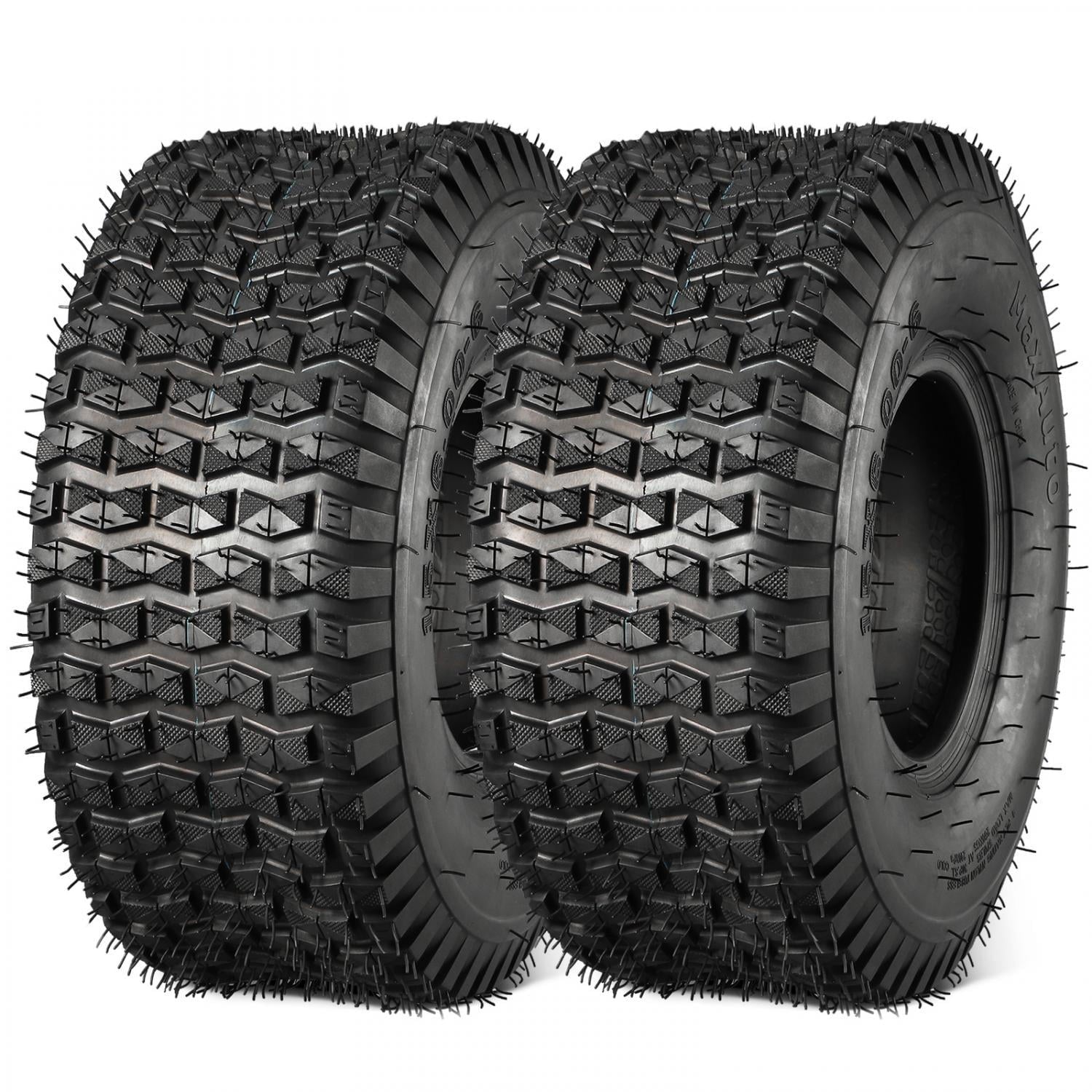 MaxAuto 15X6.00-6 15x6x6 Lawn Mower Tires 4PR, Tubeless, Set of 2