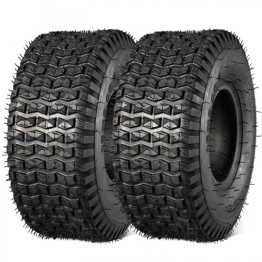 MaxAuto 15X6.00-6 15x6x6 Lawn Mower Tires 4PR, Tubeless, Set of 2