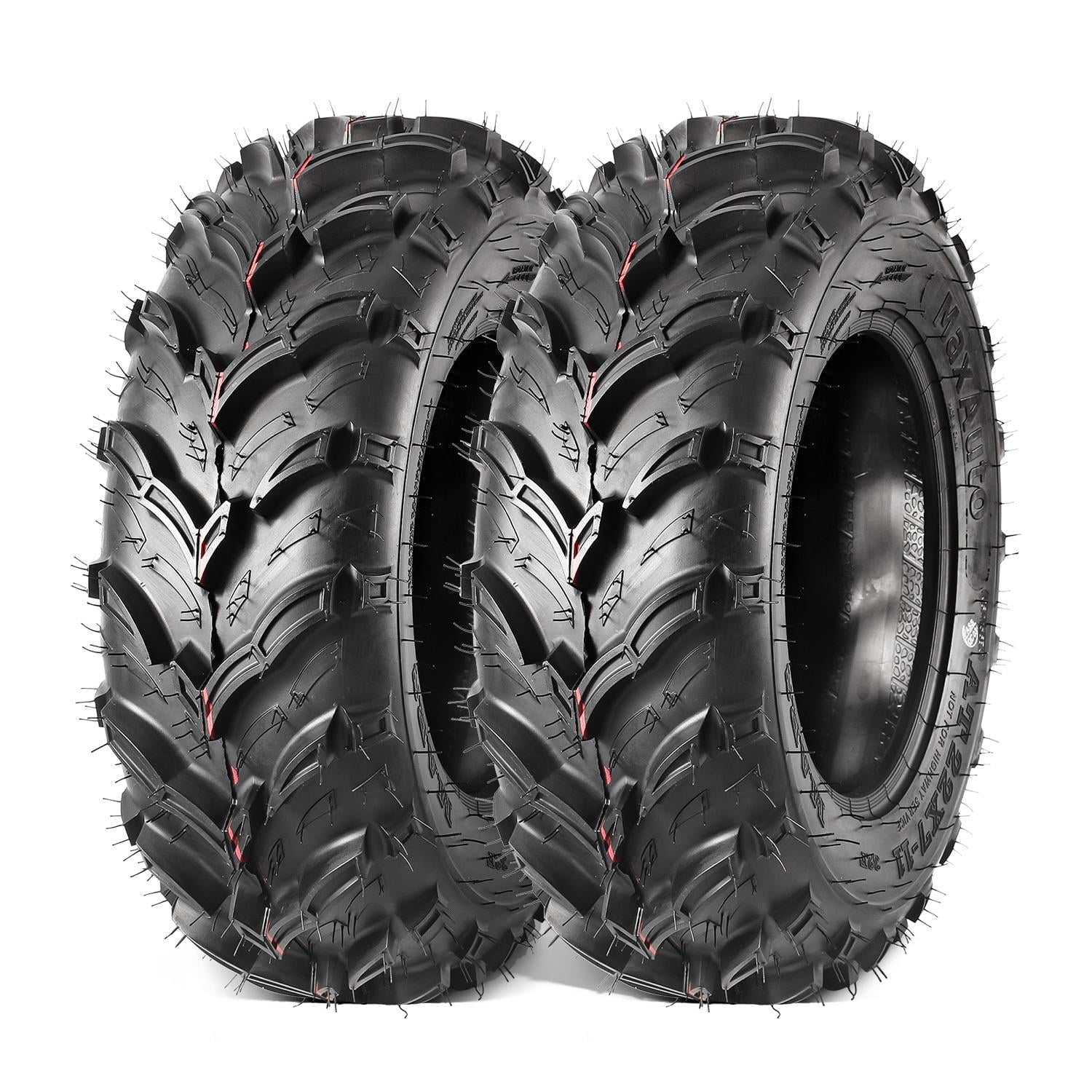 Maxauto 2PCS 22x7-11 Front ATV Tires 22x7x11 Mud Sand Snow Tire UTV Knobby Sport ATV UTV Tires AT All-Terrain 6Ply Tubeless