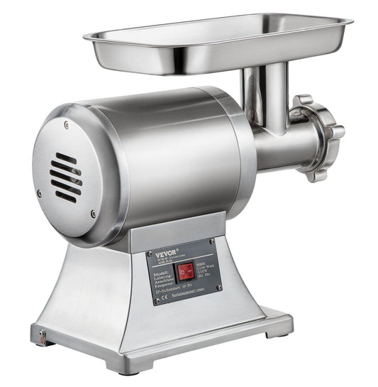Meat Grinder,550LB/h 1100W Electric Meat Grinder, 220 RPM Heavy Duty Stainless Steel Industrial Meat Mincer w/2 Blades, Grinding Plates & Stuffing Tubes