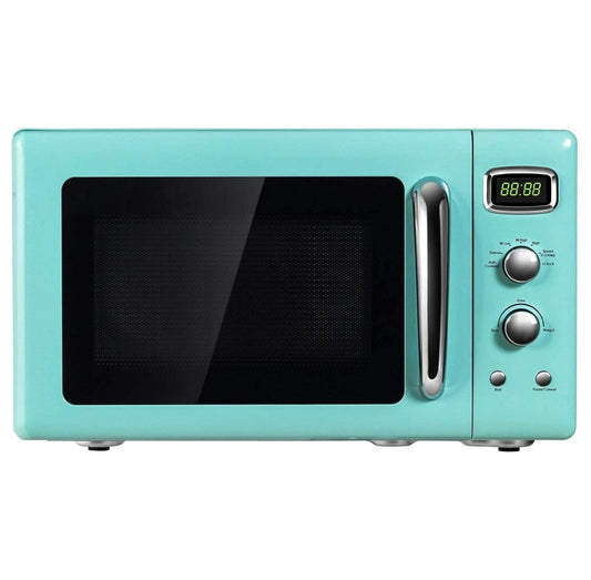 Microwave Oven, 900W/0.9Cu.Ft, Small Countertop Microwave w/Defrost & Auto Cooking, LED Display, Pull Handle, Easy Clean Stainless Steel Interior, Child Lock, ETL Certification Mint