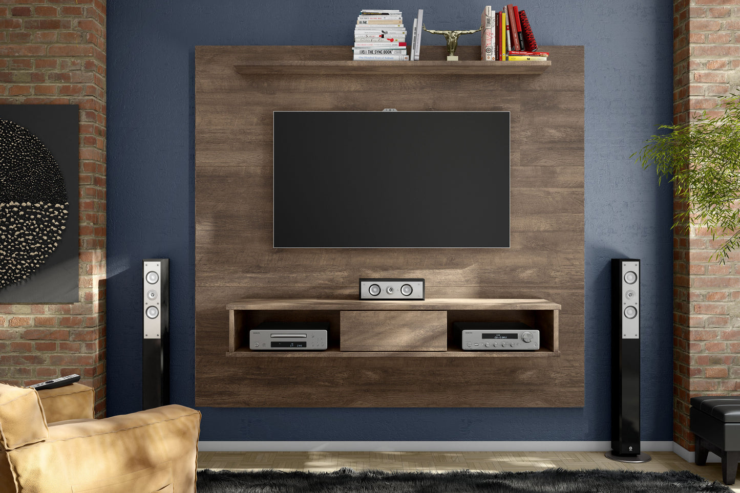 Midtown Concept Omaha 2-Shelf TV-Board (Up to 70inch TVs)