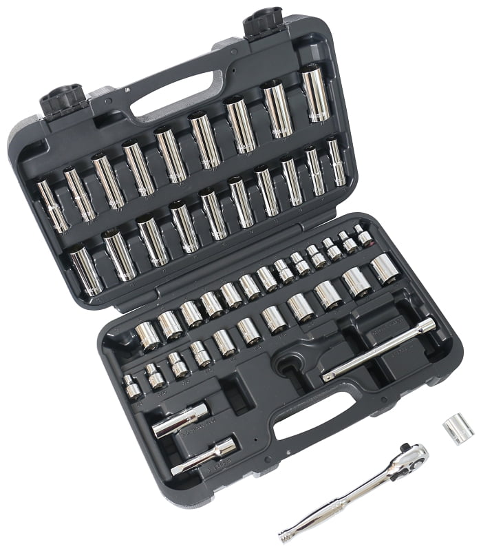Mintcraft TS-473-3-8SA-ME 0.38 Driver Sae Metric 48 Piece Socket Set