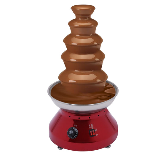 Miumaeov 5 Tiers Commercial Stainless Steel Hot Chocolate Melting Fondue Fountain 230W 110V