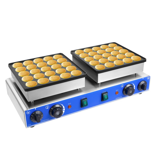 Miumaeov 50PCS Mini Dutch Pancake Baker 110V 1600W Commercial Electric Nonstick Waffle Maker Machine for Home and Restaurants