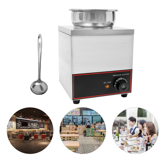Miumaeov Cheese Dispenser w/ Ladle 4L/4.23Qt Nacho Cheese Electric Warmer Stainless Steel Chocolate Melting Machine 110V