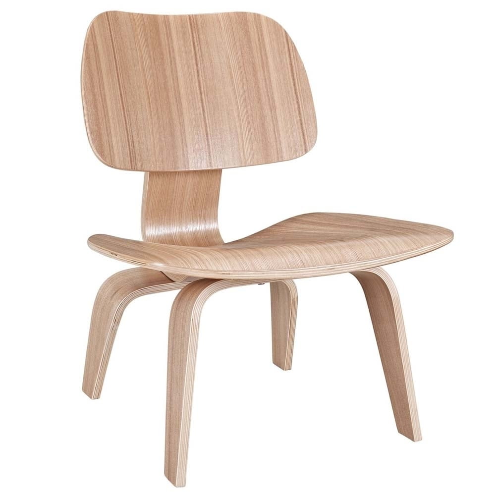 Modway Fathom Modern Durable Molded Plywood Accent Chair in Natural
