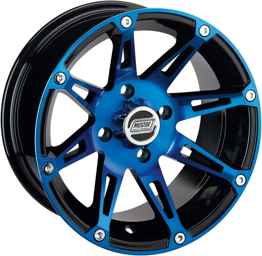 Moose Utilities ATV UTV 12" Blue/Black Wheel (ONE) 387BU 12X7 4/156 4+3 Offset