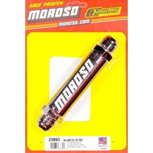 Moroso 23860, Inline Screened Oil Filter #12 An Fittings Performance Racing
