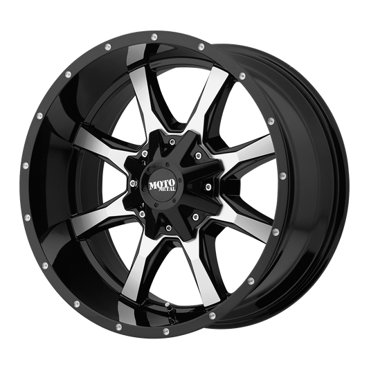 Moto Metal Cast Aluminum Rim MO970 17X8 8X6.5 G-BLK MACH 00MM, MO97078080300US