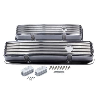 Mr. Gasket 6855G, Sbc Cast Alm Valve Cover Set Finned Style Pol. Performanc