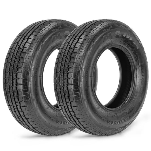 NAMA Set of 2 NM616 Semi-Steel Trailer Tires 205/75R15 10 Ply Heavy Duty Trailer Tires  Load Range D