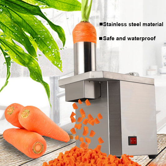 NICCOO Electric Commercial Vegetable Dicer Electric Fruit Dicing Machine+3x Grid Blades Silver Stainless Steel
