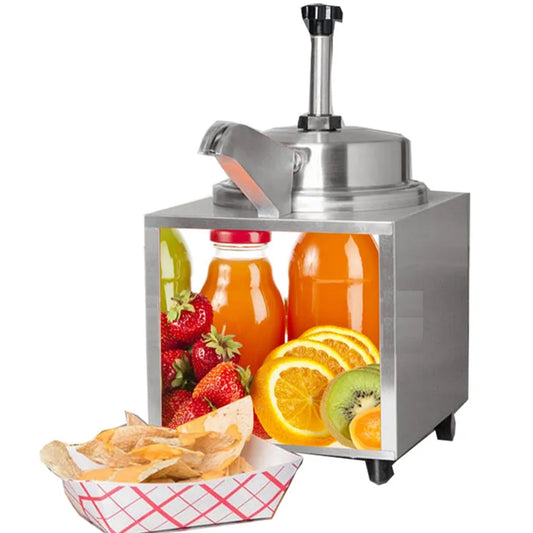 Nacho Cheese Warmer with Heated Spout and Pump Electric Hot Fudge Dispenser Caramel Butter Sauce Warmer 3.5Qt Capacity, NSF