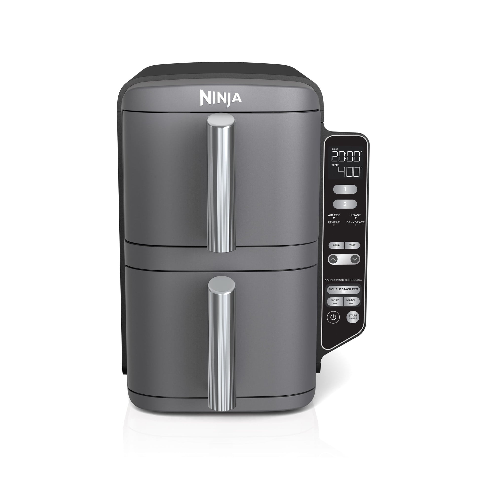 Ninja DoubleStack XL 2-Basket Air Fryer, DoubleStack Technology Cooks 4 Foods at Once, Space Saving Design, 10 QT, 4-in-1, Smart Finish & Match Cook, SL400