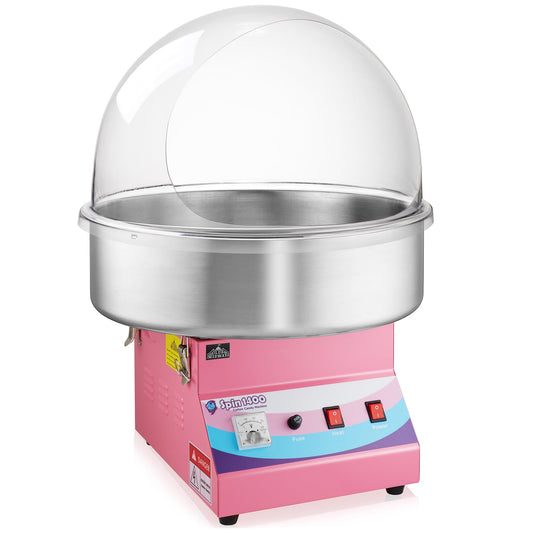 Olde Midway Cotton Candy Machine and Electric Candy Floss Maker with Bubble Shield
