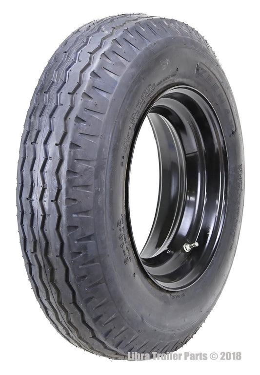 One Heavy Duty Highway Trailer Tire Wheel Assembly 8-14.5 14PR LR G w/6x14.5 Rim