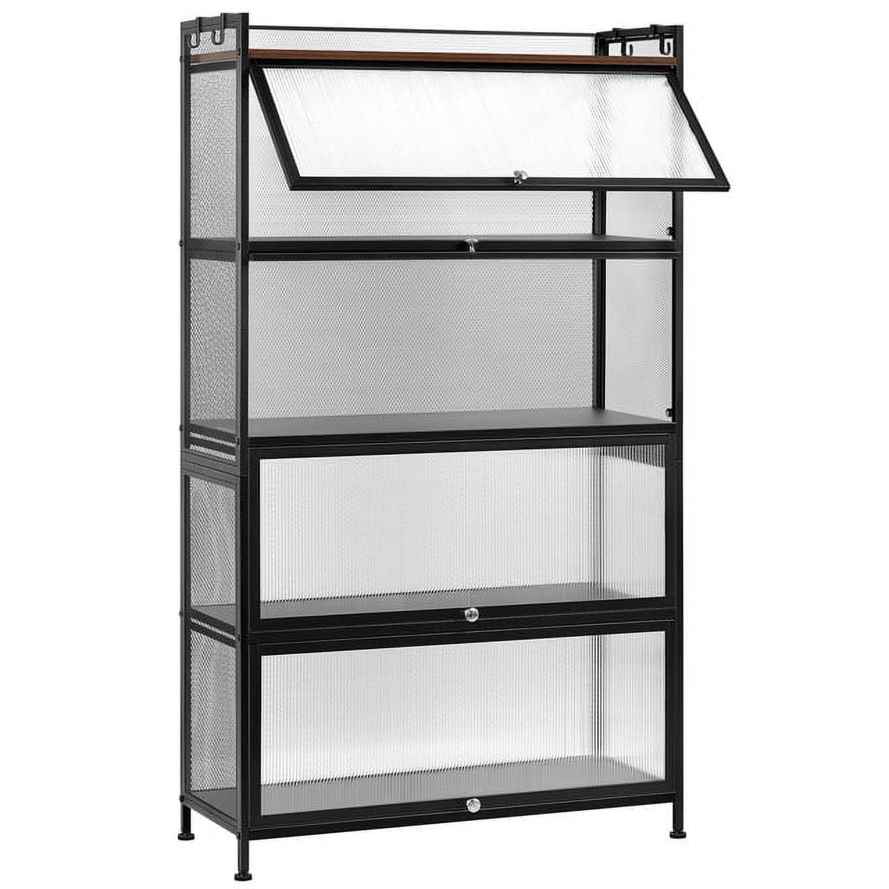 Oumilen 5-Tier Metal Black 31.5" Microwave Rack Storage Cabinet