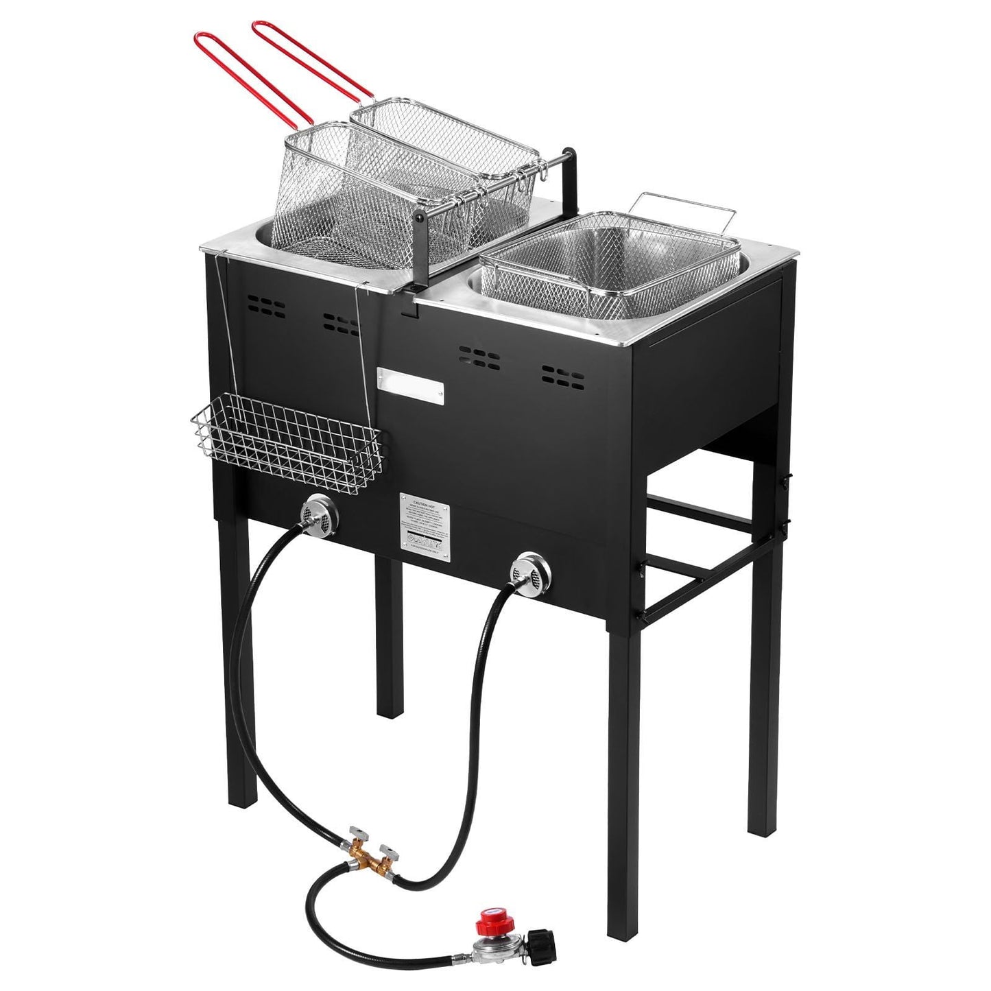 Outdoor propane fryer, double tank independent fast heating system, commercial large-capacity camping picnic frying equipment