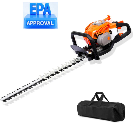 PROYAMA 26cc 2 Cycle Gas Powered Hedge Trimmer, Dual Sided 24-Inch Blade, with Rotating Handle, 2-Year Warranty, Less Weight Less Fatigue, Suitable for Gardener Professional Landscaper Home user
