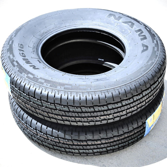 Pair of 2 (TWO) Nama NM616 Semi-Steel ST 215/75R14 Load D 8 Ply Trailer Tires